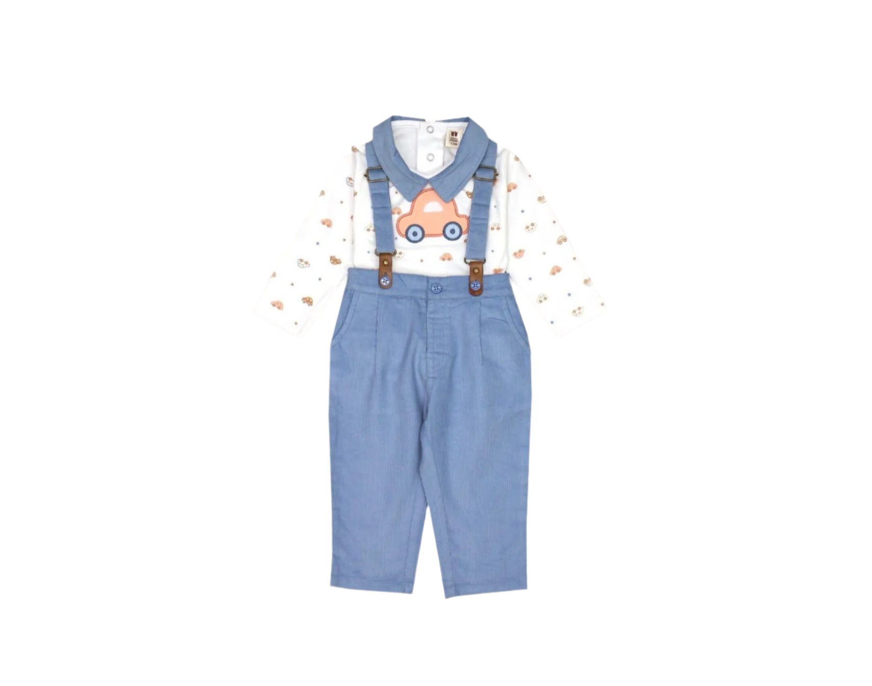 Chic Suspenders Suit For Kids